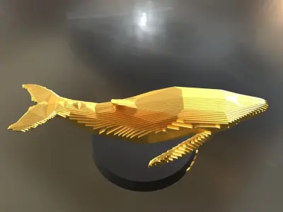 Parametric Humpback Whale Low-poly 3D model