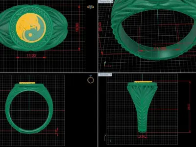 Solitaire Wedding Engagement Women Ring- Eagle Ring 3D print model