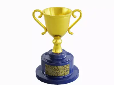 Trophy Gold Award 02 Low-poly 3D model