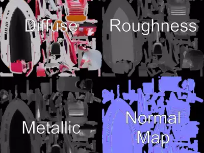 Elegant Pink Yacht model pack Low-poly 3D model