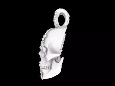 Floral Skull Pendant 3D print model