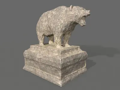 Bear Statue 2 Low-poly 3D model