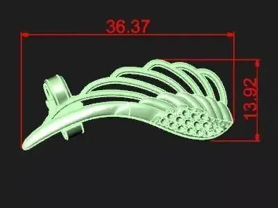 Earring gold and diamond ring 3D print model