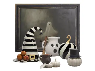Halloween interior decoration set 01 3D model