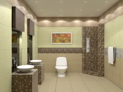 Bathroom 03 VR-ready Low-poly 3D model