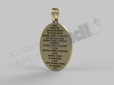 Highly luxury Saint Francis with gems in 3d model 3D print model