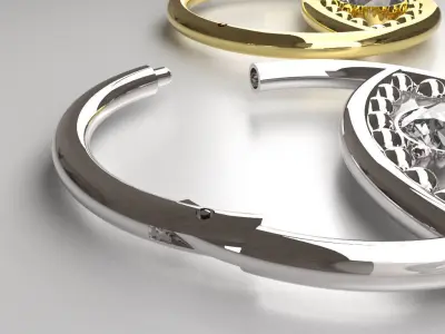 Piercing Segment Eye Hamsa for Ear and Septum Articulation 3D print model