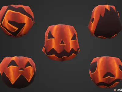 Stylized Cemetery Low-poly 3D model