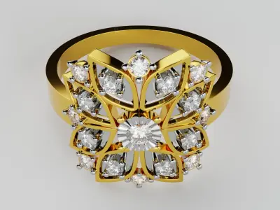 Gold Ring 3D print model 2