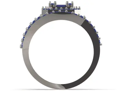 Sapphire and Diamond Double Cocktail Wrap Ring jr00267 3D print model