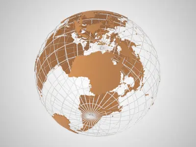 Globe News Skeleton Caramel Color 3D model