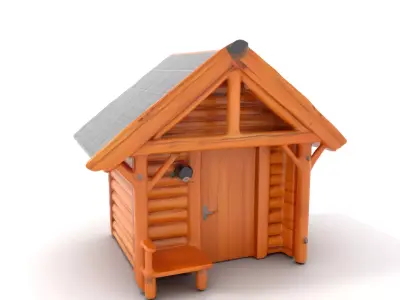 Rustic Wooden Cabin model pack Low-poly 3D model