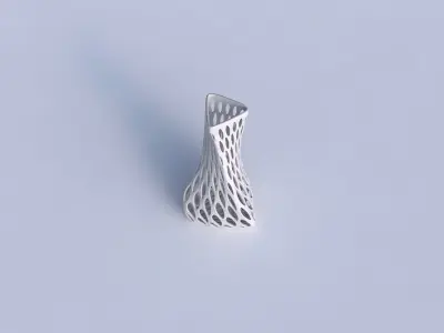 Vase twist puffy triangle with bubble grid lattice 3D print model