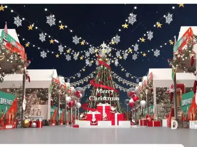 Christmas-themed Market 3D model