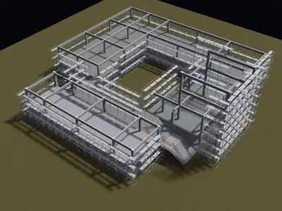 Town hall building under construction 25-56 3D model