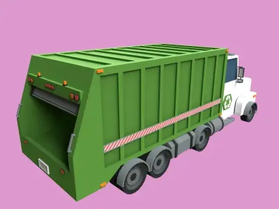 Lowpoly Garbage Truck Low-poly 3D model