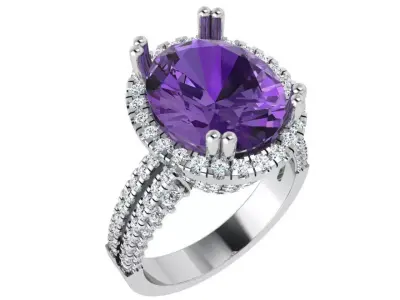 Oval Halo Ring 4669 3D print model