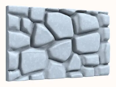 Random Stone Wall Segment 3D model