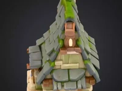 Enchanted Cottage High-Quality 3D Blender OBJ and FBX Model 3D model
