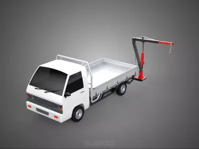 ATTACHMENT HYDRAULIC LIFT JIB CRANE WINCH FLATBED PICKUP TRUCK 3D model