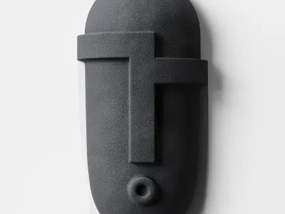 Black head sculpture 3D model