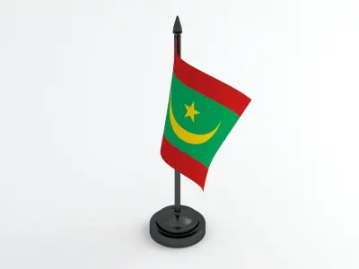 Table Flag Mauritania 3D model