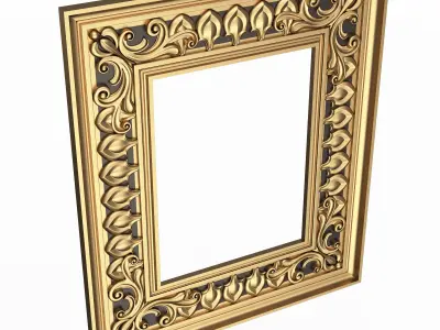 Classic Frame and Mirror 063 Low-poly 3D model