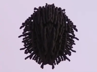 Short Dreads Style 2 Low-poly 3D model