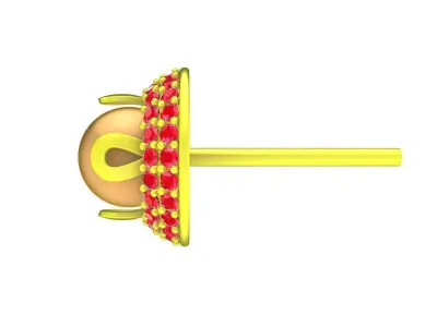 Luxury Pearl Halo Stud Earrings 3D Model 5879 3D print model