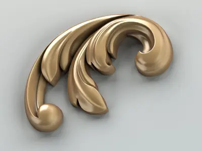 Carved decor corner 005 3D model