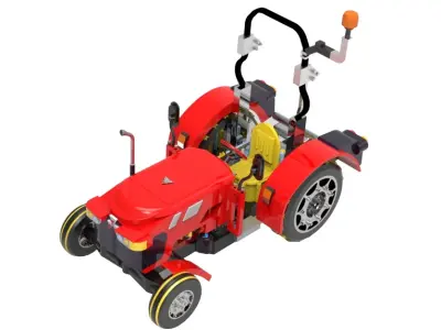 High-Quality Tractor CAD Model 3D model