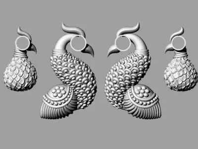 Peacock 3d model 3D print model