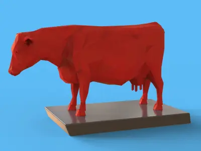 Low Poly Sculpture Cow 3D print model