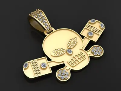 skull pendant design 3D print model