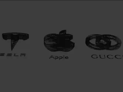 logo Tesla Apple Gucci 3D model