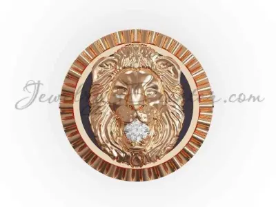 ring with lion MR 103 3D print model