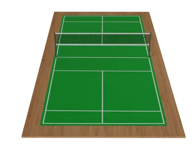 Badminton Court Low-poly 3D model