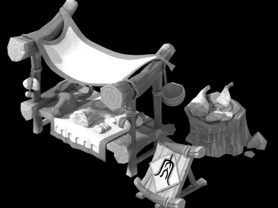 Game City - meat booth 3D model