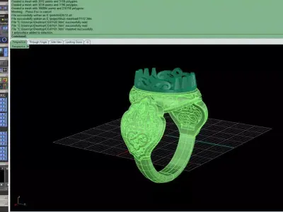 Yaali Islamic design ring 3D print model