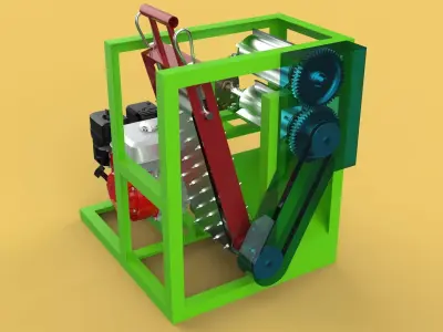 PEELER MACHINE COCONUT TOOL CONVEYOR CUTTING SHELLER SKIN FRUIT 3D model