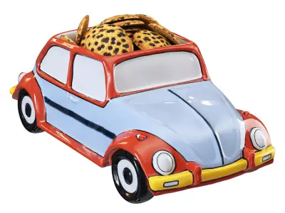 Ceramic Vase VW Beetle 3D model