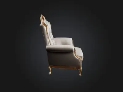 armchair luxury  Low-poly 3D model