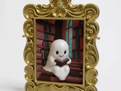 3D Halloween Frame Ghost Reader 3D print model