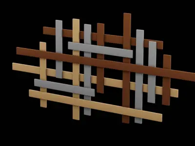 Geometrical Furniture Design Low-poly 3D model