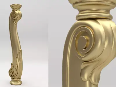 Carved Baluster 3D model
