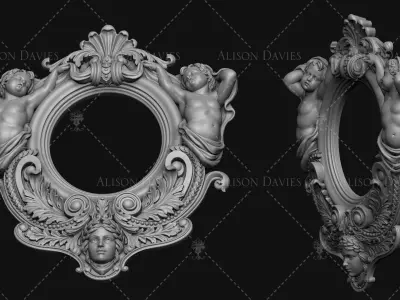 18th Century CHERUB WINDOW FRAME MIRROR 3D print model 3D print model
