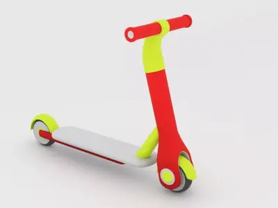 Kids Scooter Cartoon 3D Model Low-poly 3D model