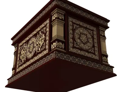 Chest 05 Red Low-poly 3D model