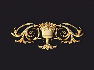 dekor golden ornate vase 3D model