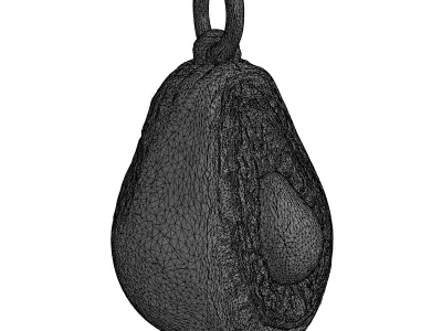 Crocheted Avocado Keychain Realistic 3D Model Low-poly 3D model